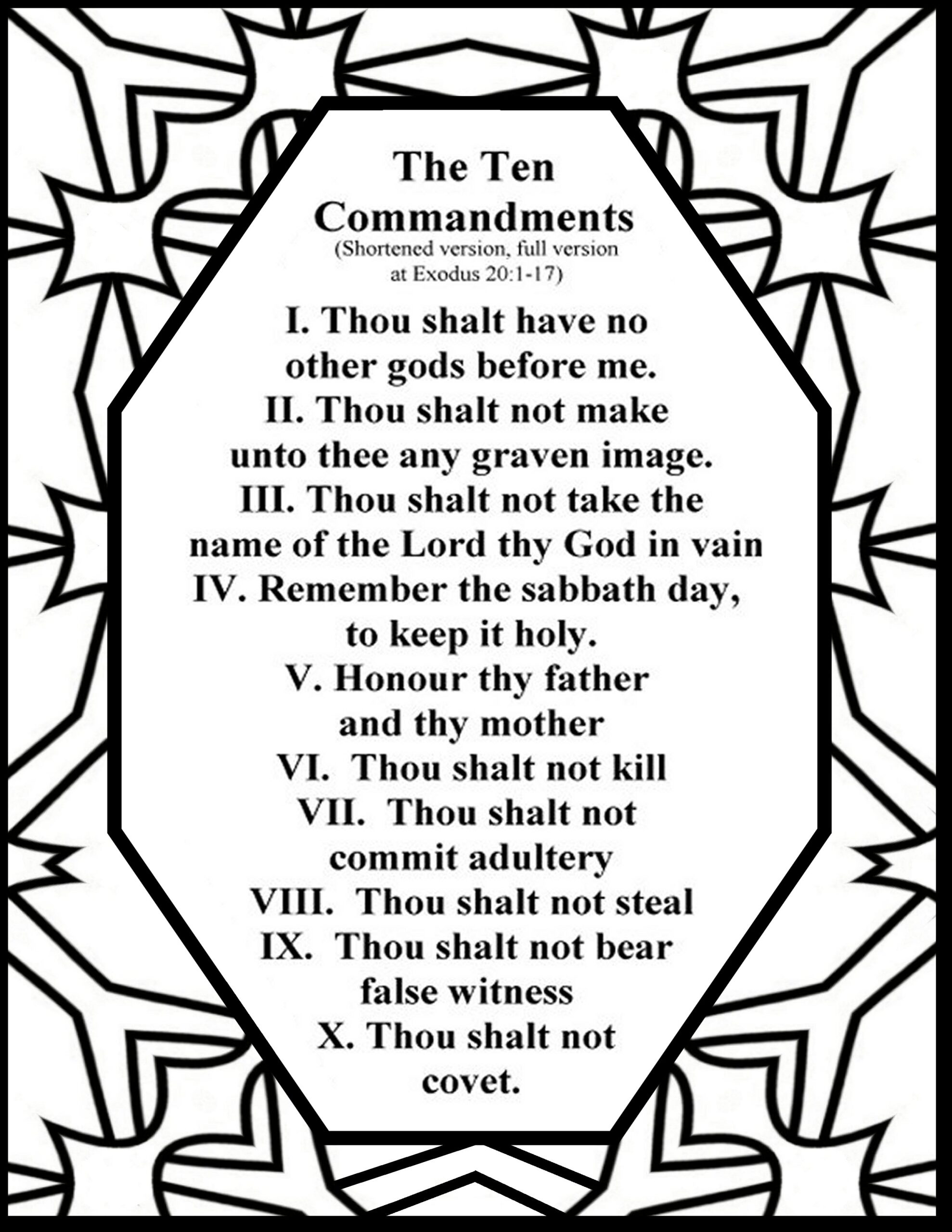 10 Commandments Coloring