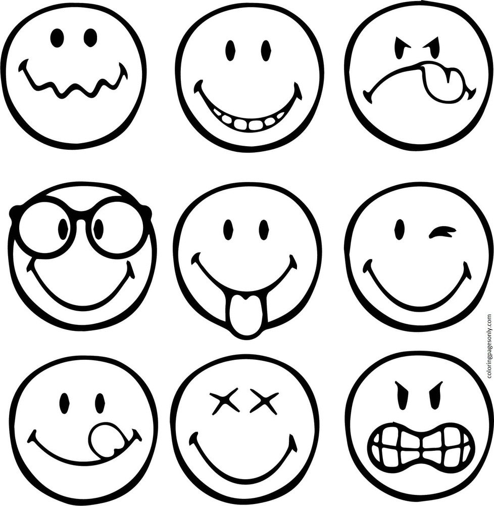 Free Emoji Printable Coloring Pages