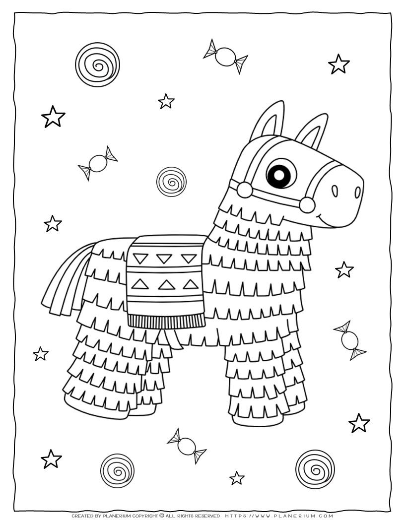 18 Pinata Coloring Page IsabellaKacey