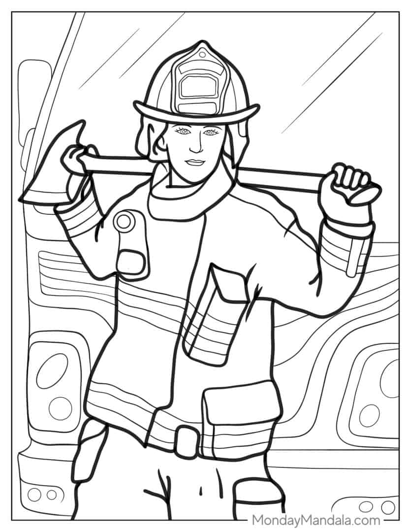 20 Firefighter Coloring Pages Free PDF Printables