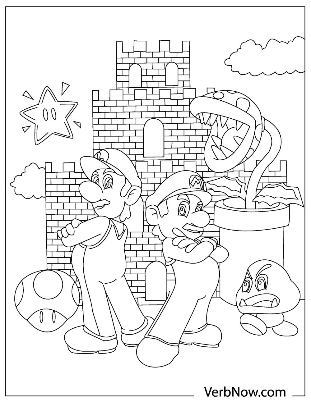 20 Free MARIO Coloring Pages Your Kids Will Love Our Designs VerbNow