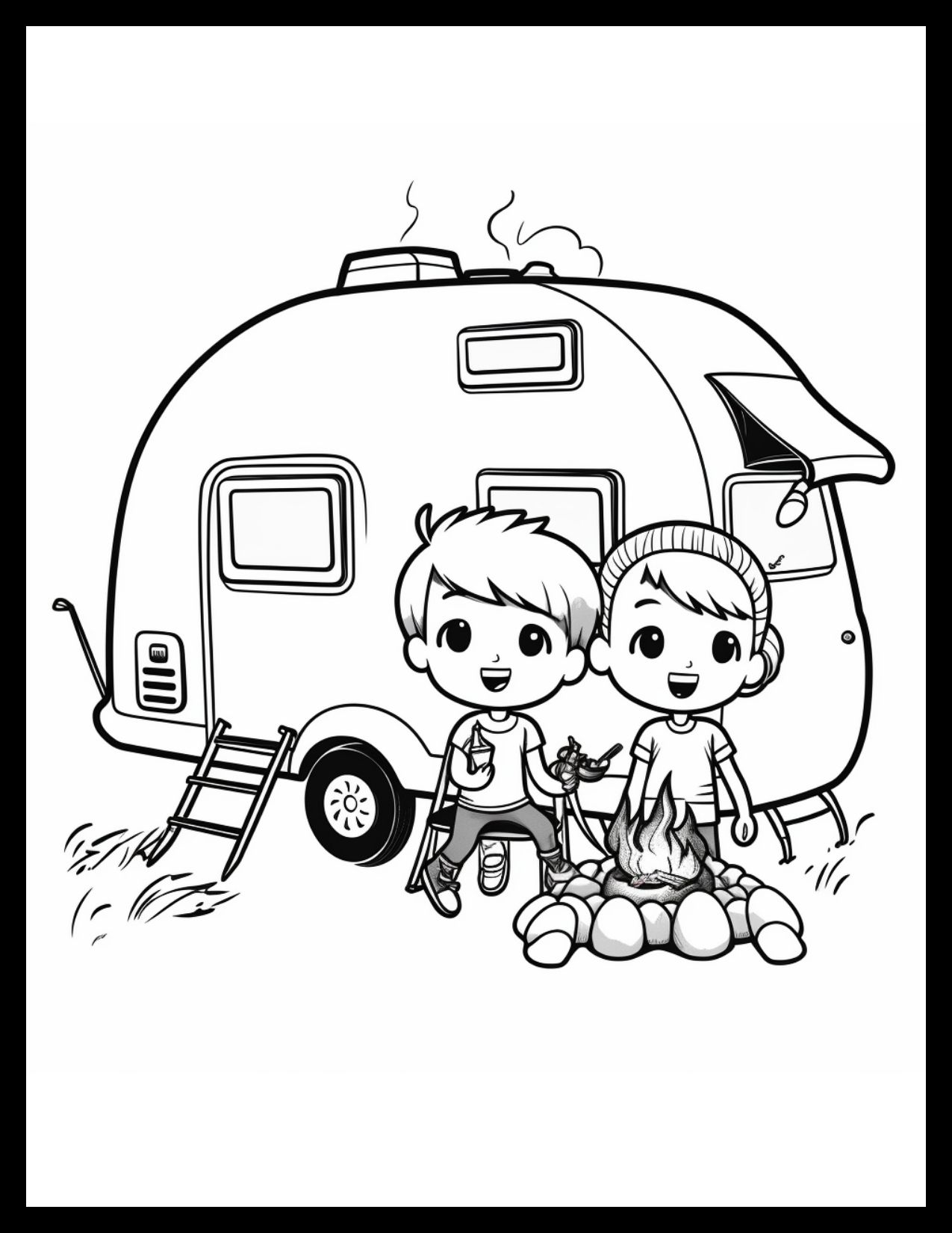 20 Free Printable RV Camper Coloring Pages For All Ages