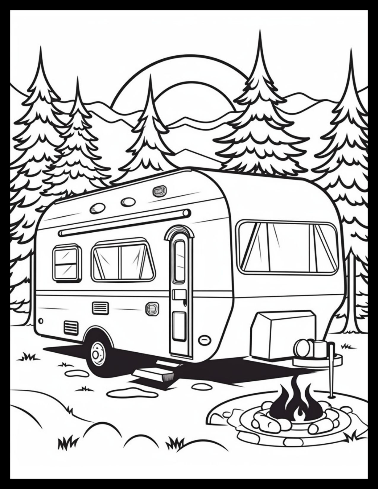 20 Free Printable RV Camper Coloring Pages For All Ages