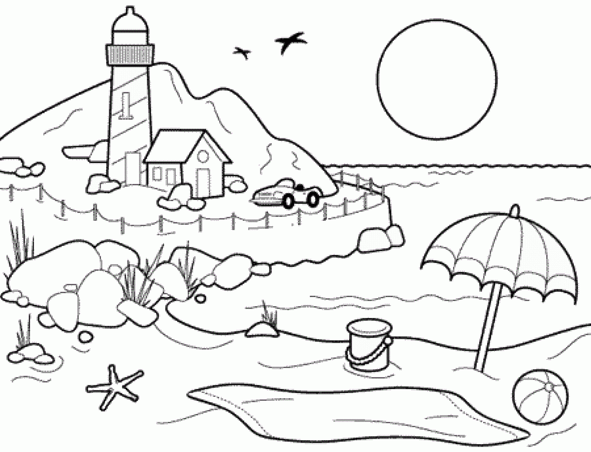 25 Free Printable Beach Coloring Pages