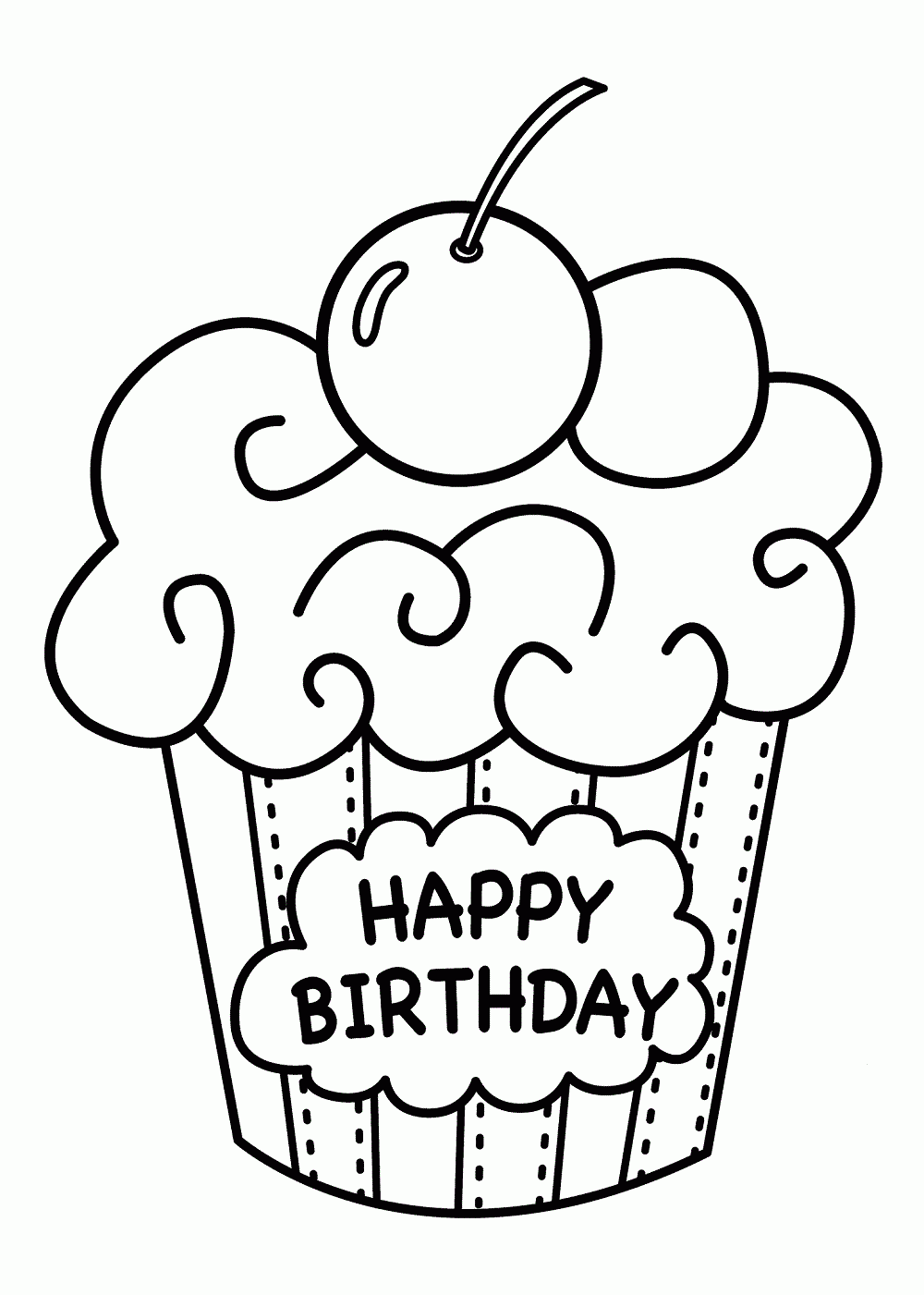 Birthday Cake Coloring Pages Printable