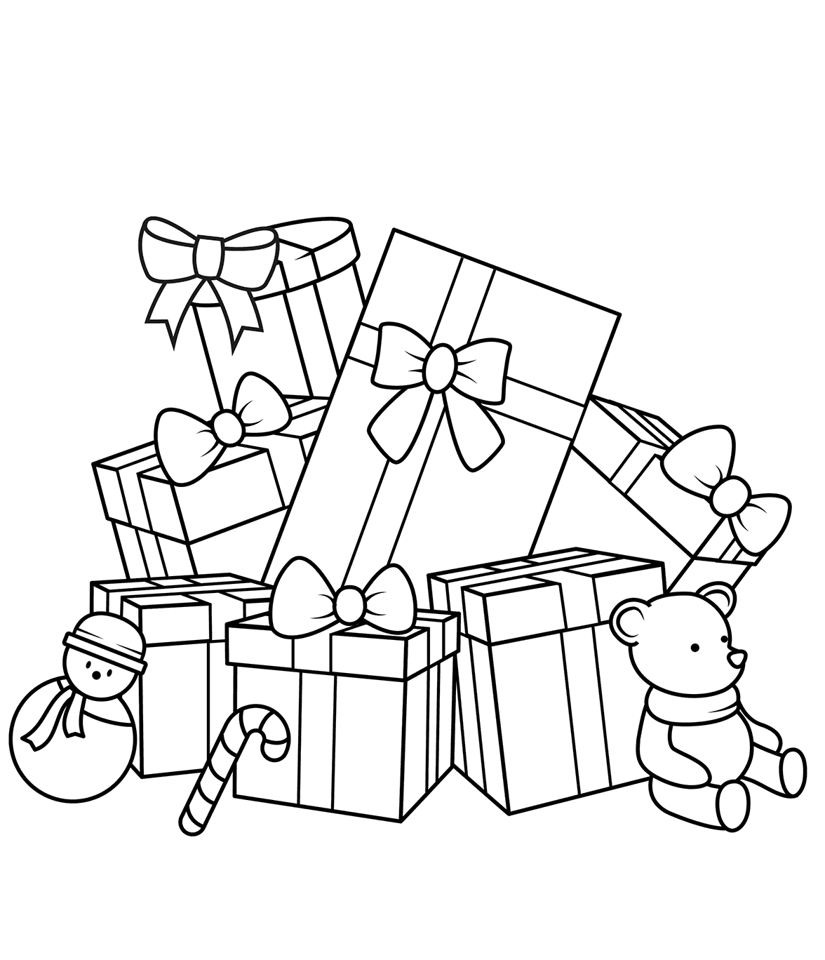 30 Free Christmas Gift Coloring Pages Printable