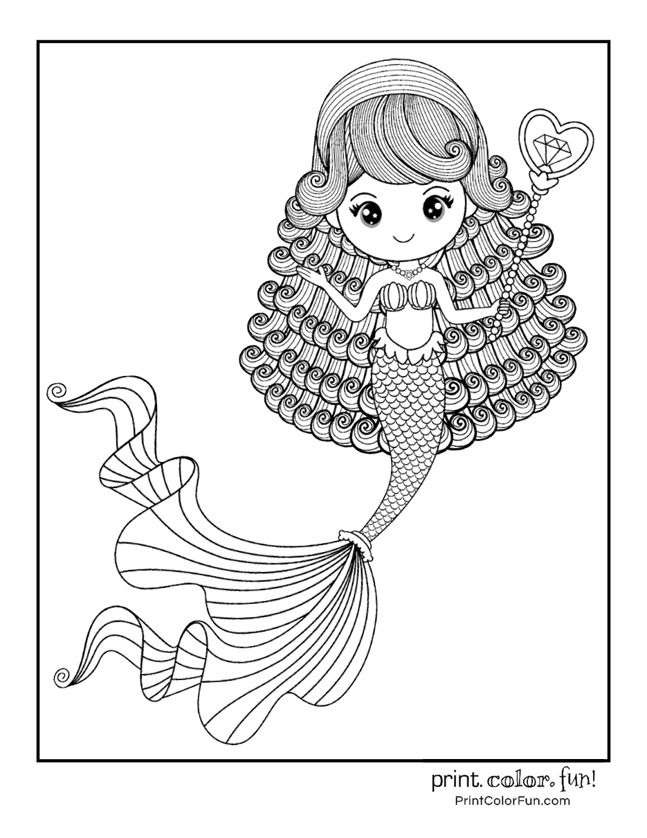 Printable Coloring Pages Of Mermaids