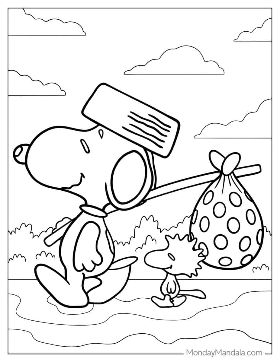32 Peanuts Snoopy Coloring Pages Free PDF Printables