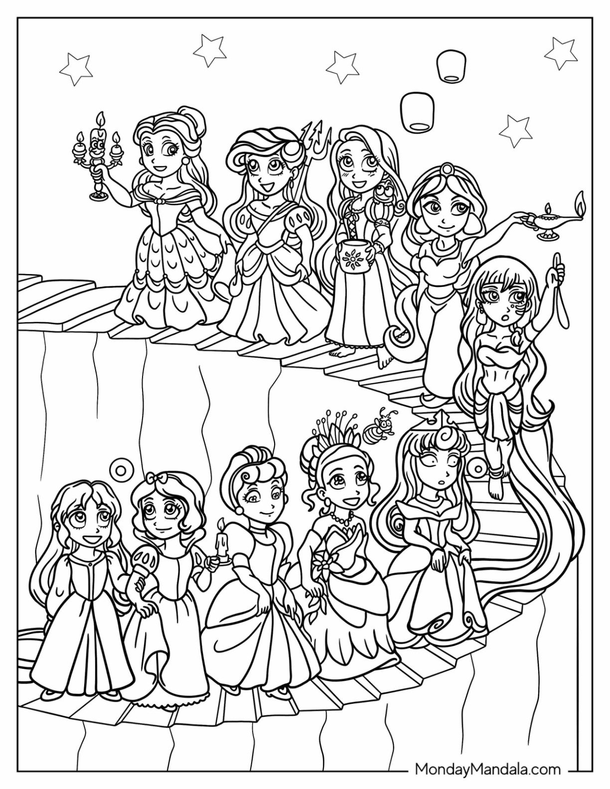 Cute Princess Printable Coloring Pages