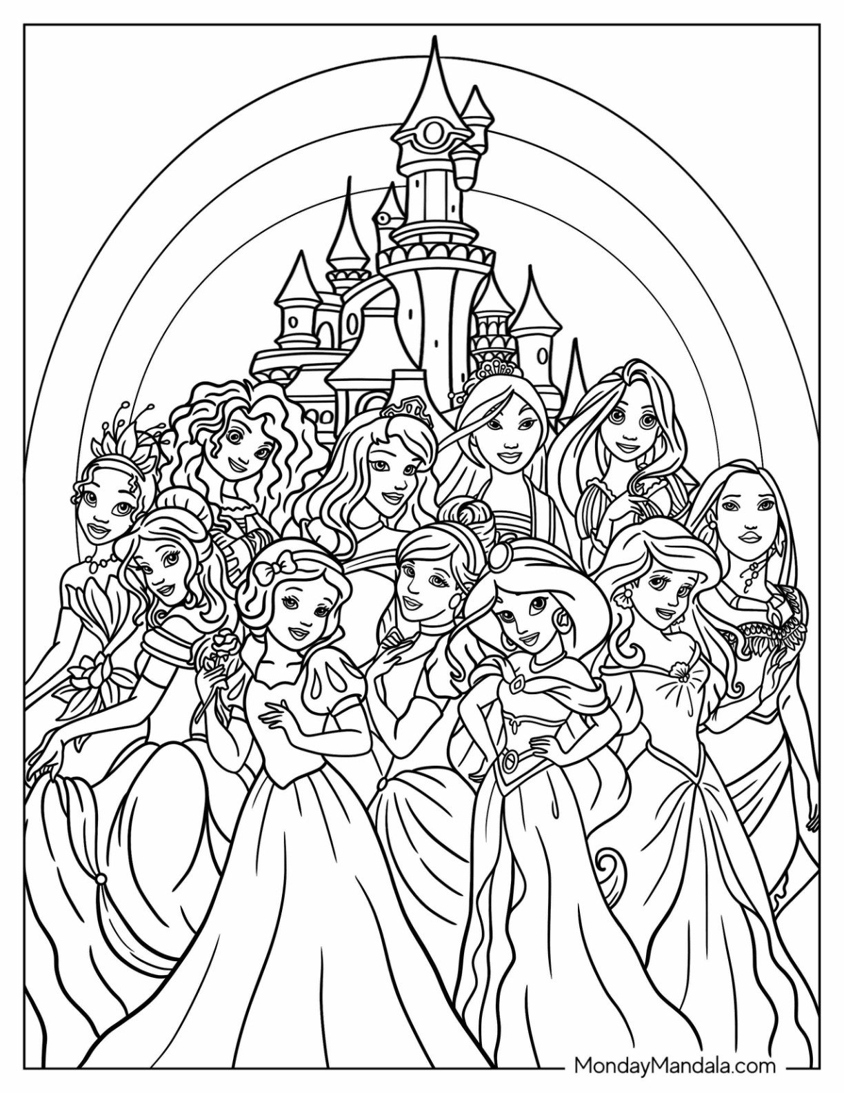 36 Disney Princess Coloring Pages Free PDF Printables