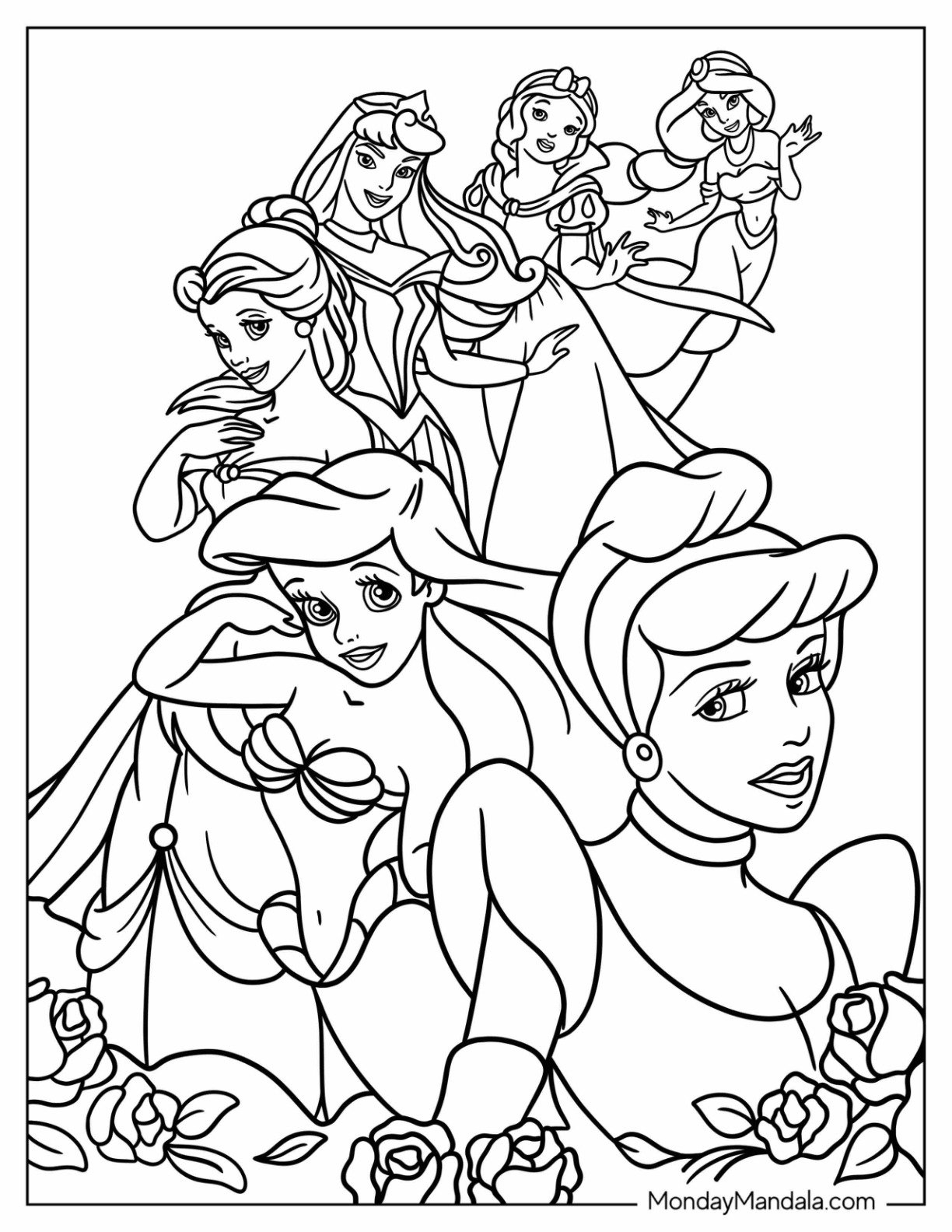 36 Disney Princess Coloring Pages Free PDF Printables