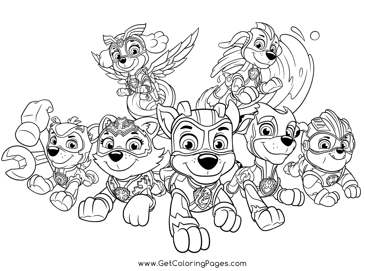 41 Paw Patrol Mighty Pups Coloring Pages ColoringPagesOnly