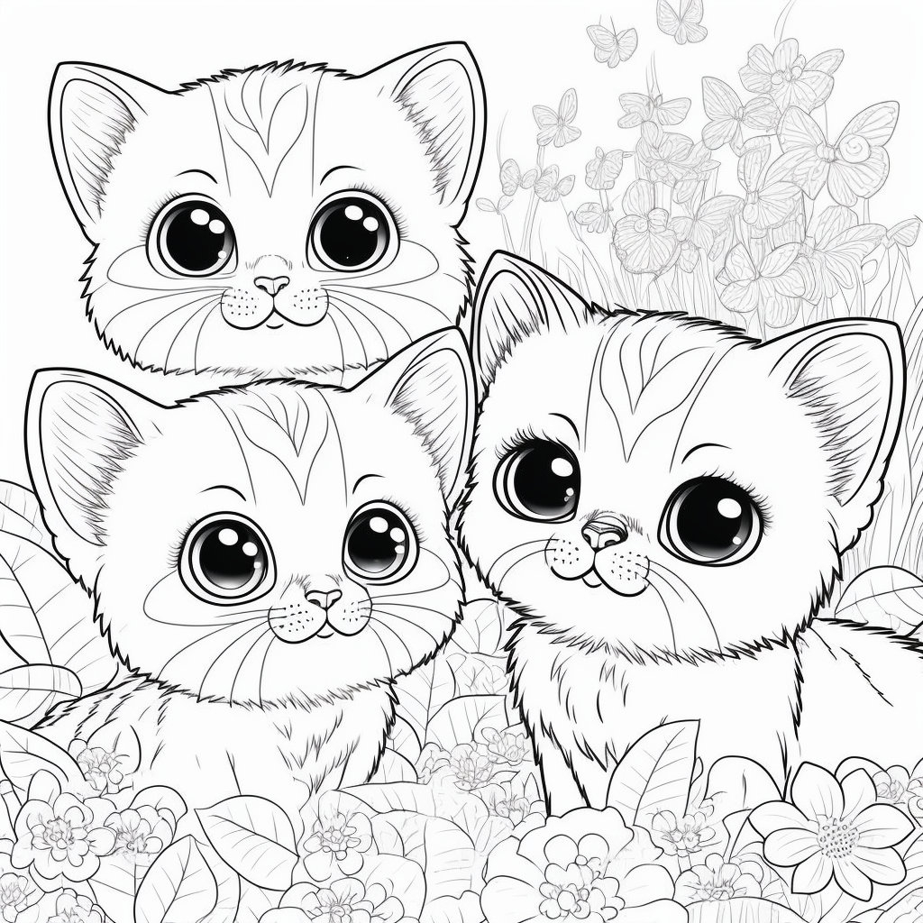 Coloring Pages Printable Kawaii Cat