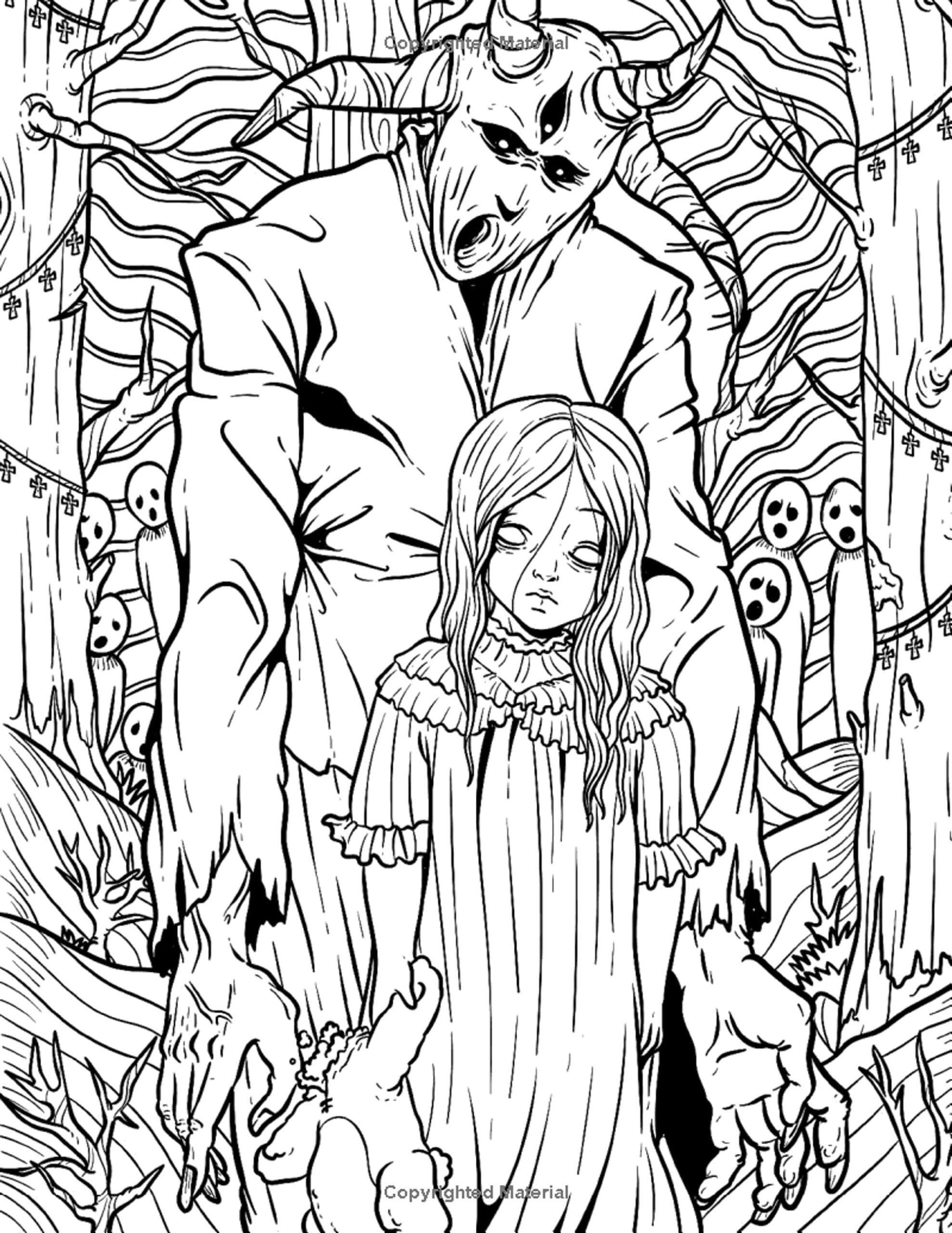 Adult Coloring Pages Printable Horror