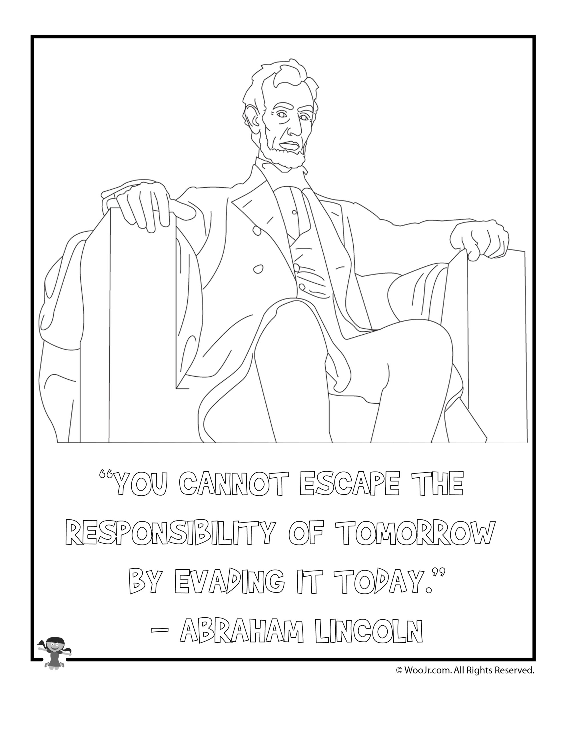 Abraham Lincoln Coloring Page Woo Jr Kids Activities