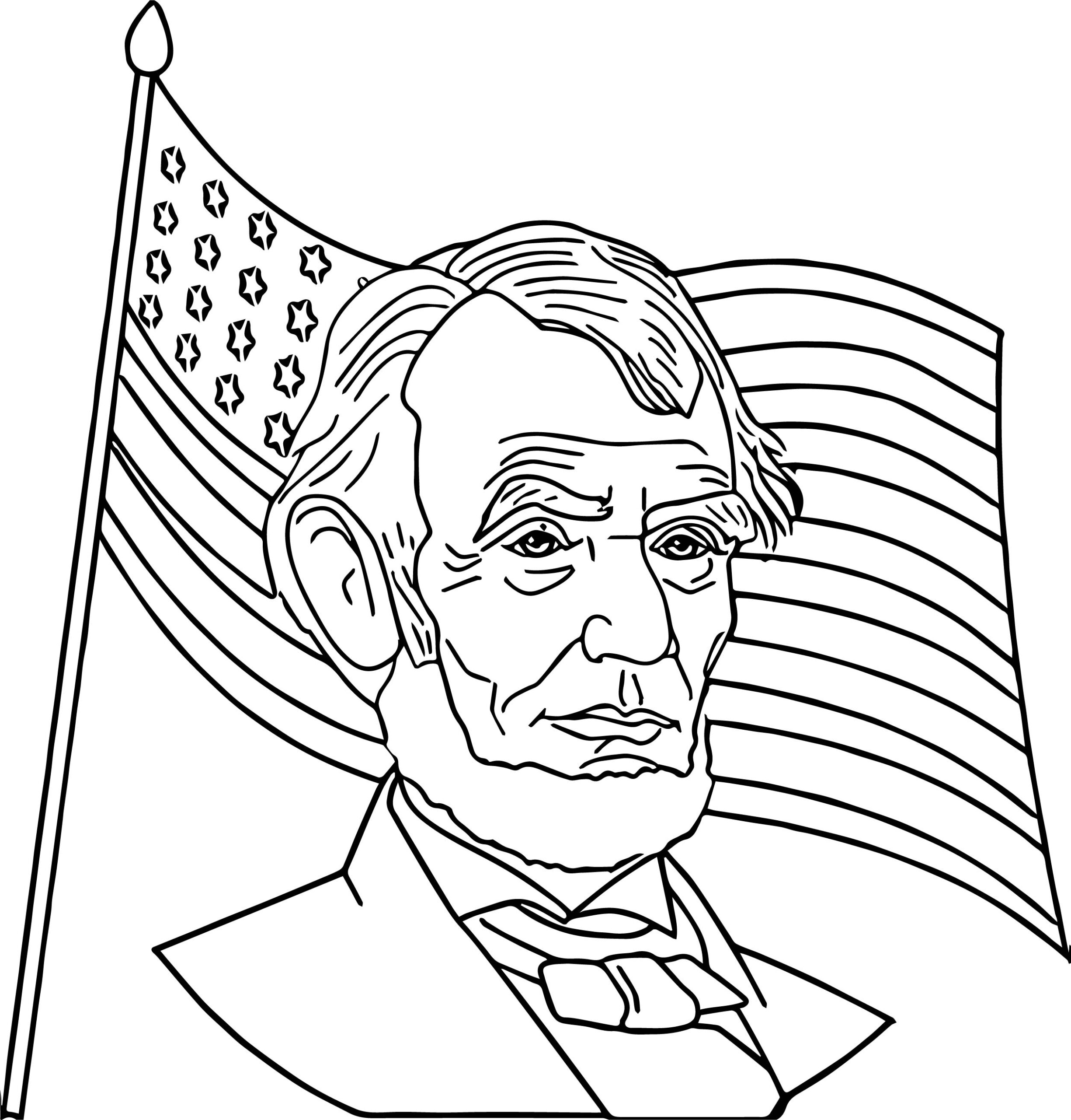 Abraham Lincoln President America Coloring Page Wecoloringpage