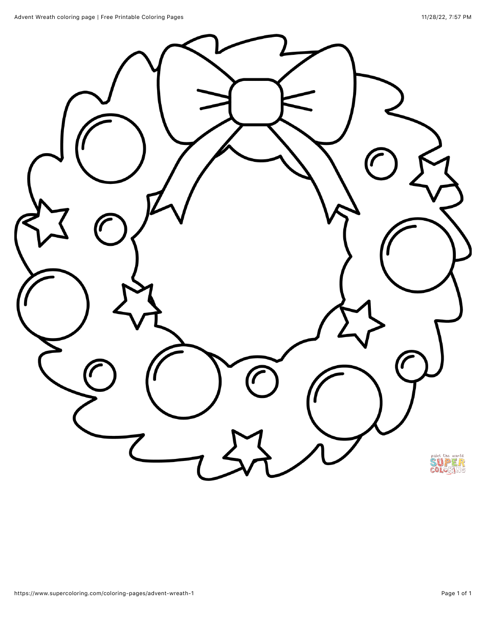 Advent Wreath Coloring Page Download Printable PDF Templateroller