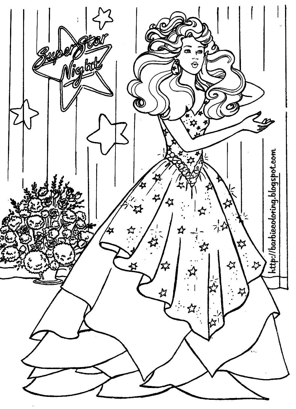 BARBIE COLORING PAGES BARBIE BRIDE AND BARBIE SUPERSTAR COLORING PAGES