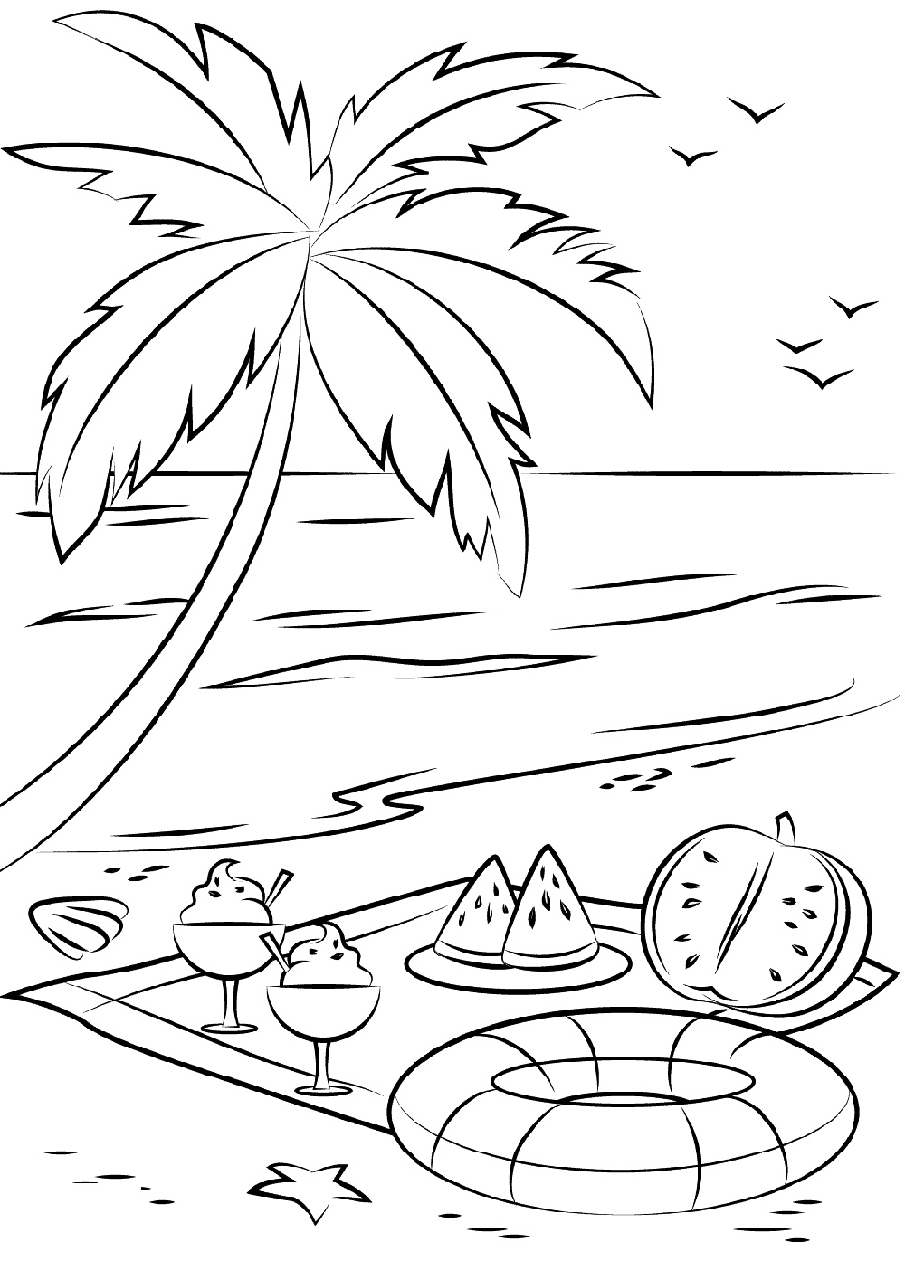 Beach Coloring Pages Downloadable Full Documents K5 Worksheets