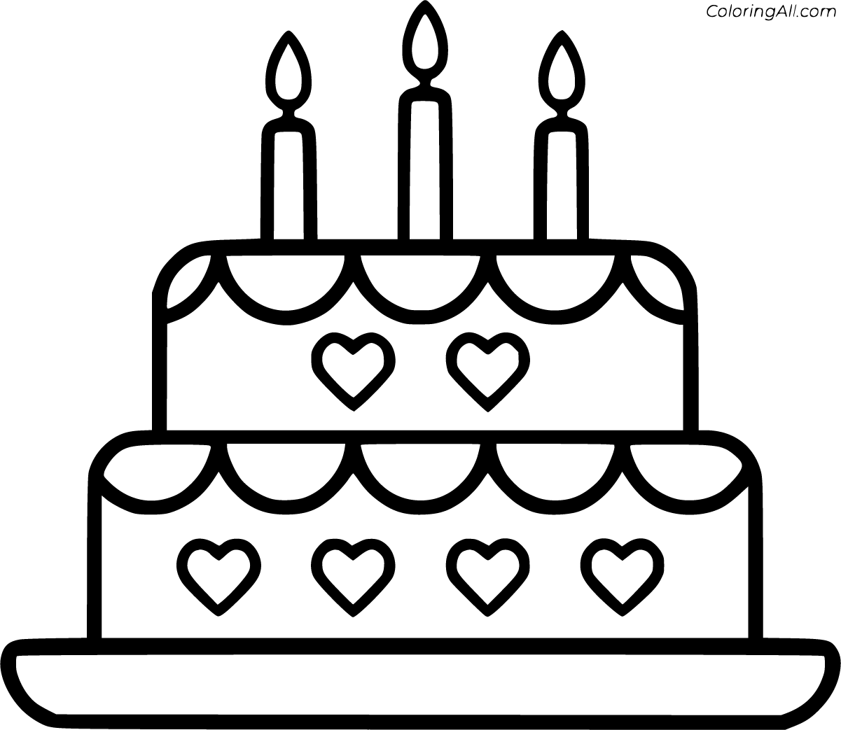 Birthday Cake Printable Coloring Pages