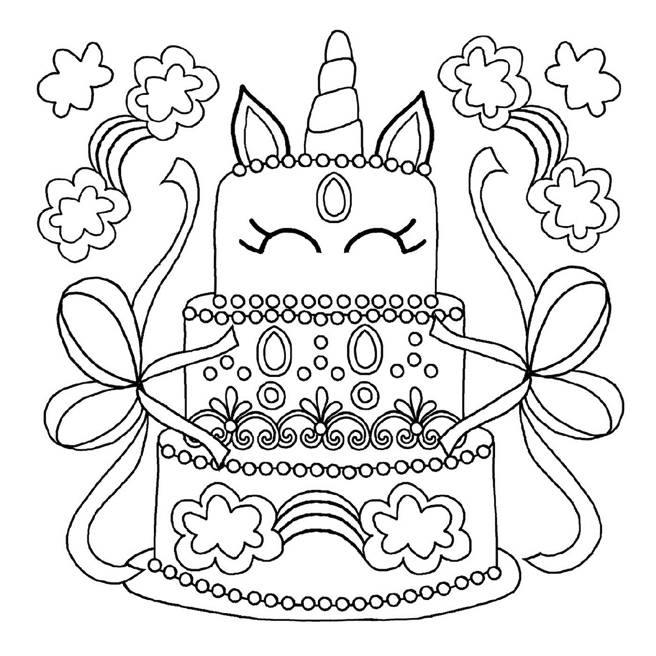 Birthday Cake Coloring Pages Printable 101 Coloring