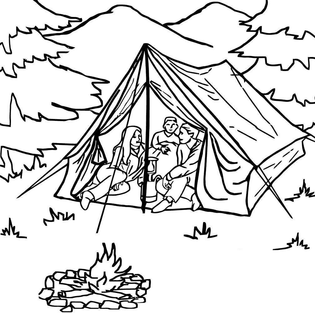Tent Printable Coloring Page