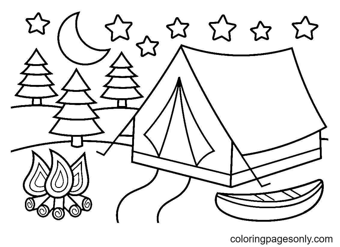 Camping Tent Coloring Page Free Printable Coloring Pages