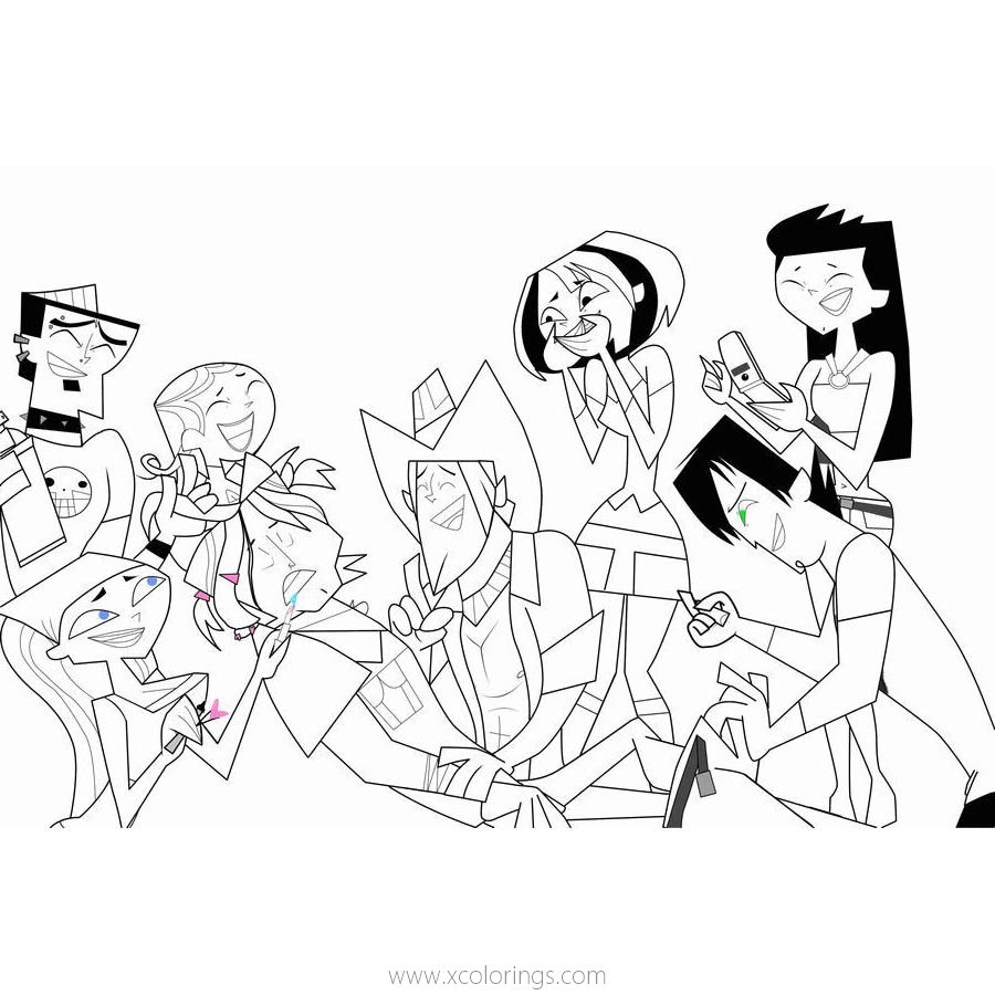 Characters From Total Drama Coloring Pages XColorings