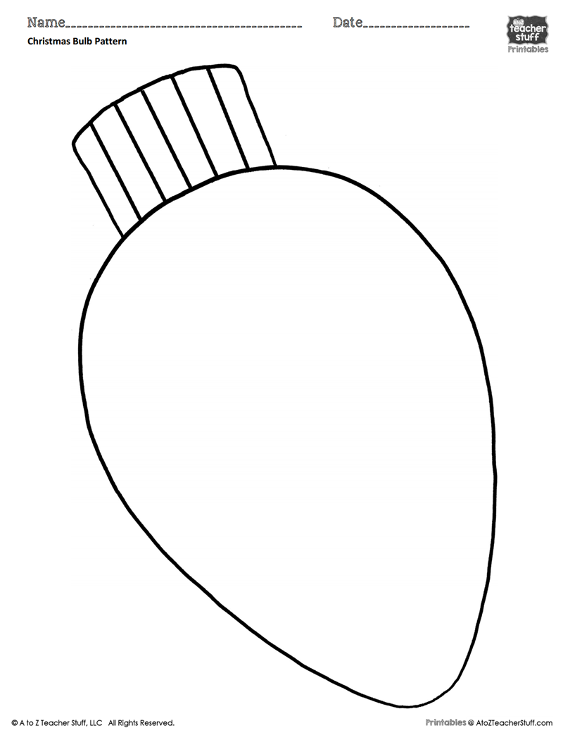 Christmas Bulb Coloring Pattern Or Coloring Sheet A To Z Teacher Stuff Printable Pages And