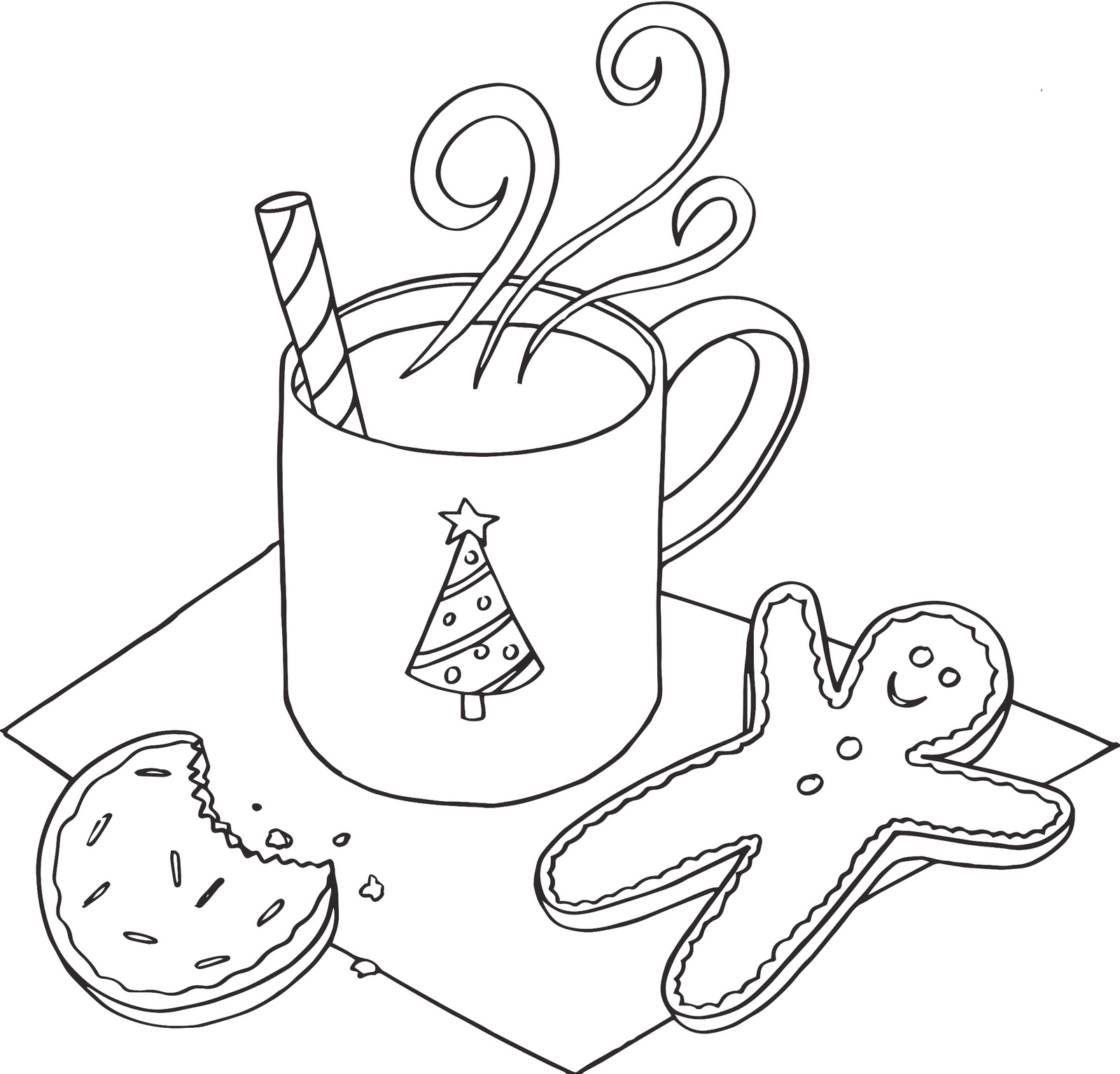 Christmas Coloring Pages Hot Chocolate