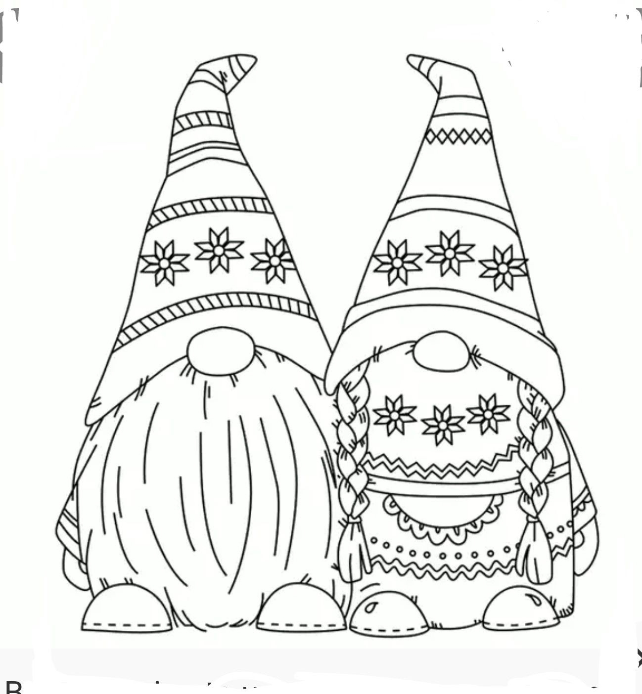 Christmas Gnome Coloring Page Idalias Salon