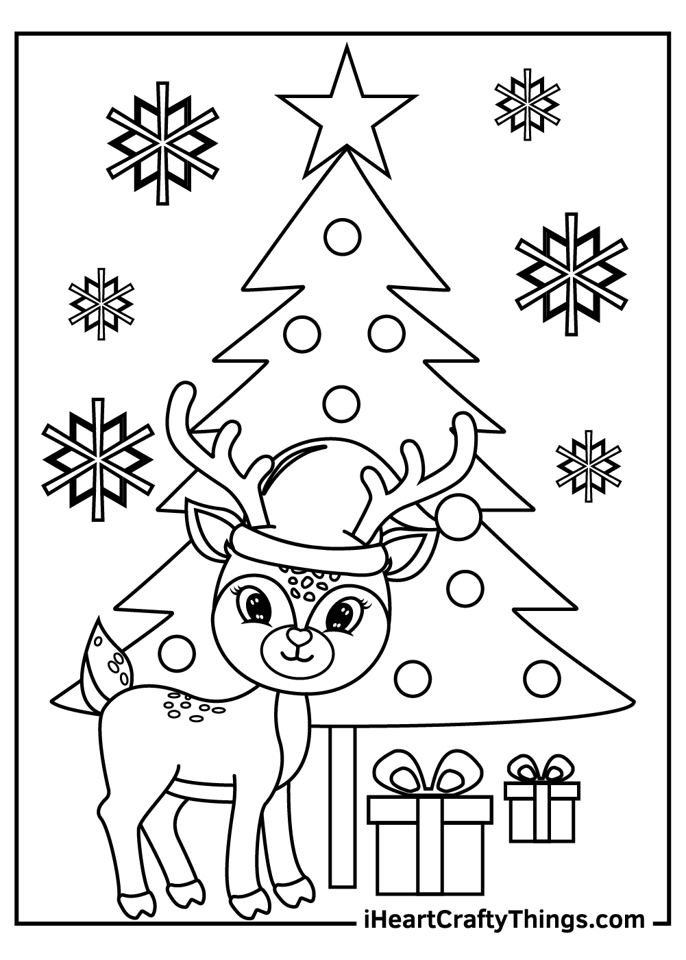 Christmas Reindeers Coloring Pages Updated 2021
