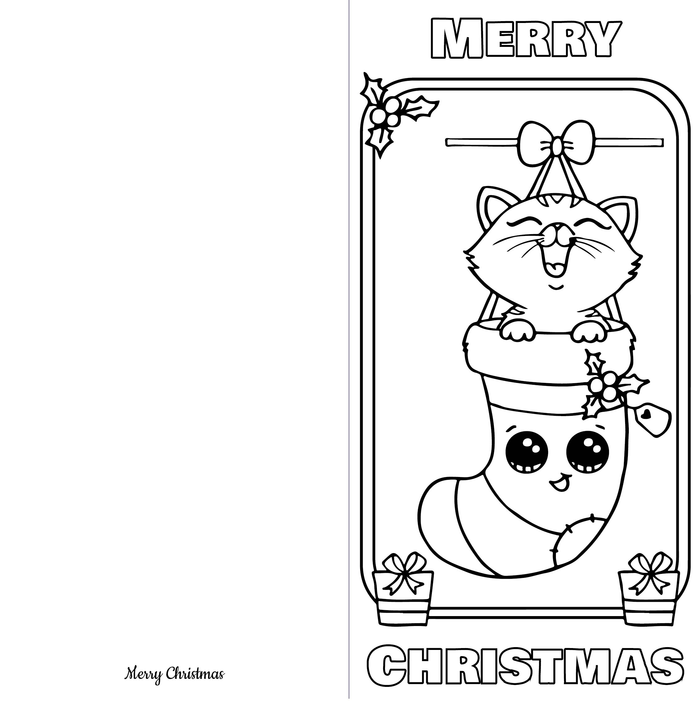 Coloring Christmas Tree Card 10 Free PDF Printables Printablee