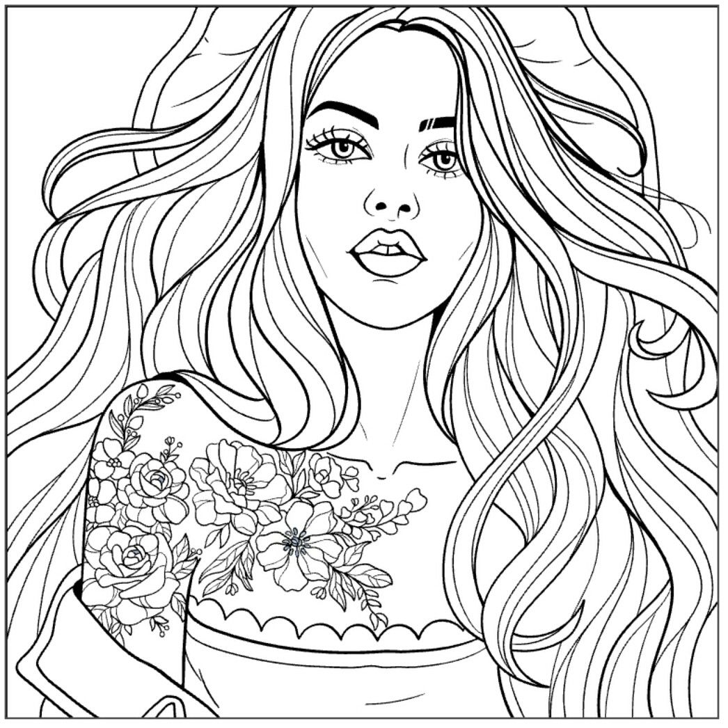 Printable Girly Adult Coloring Pages