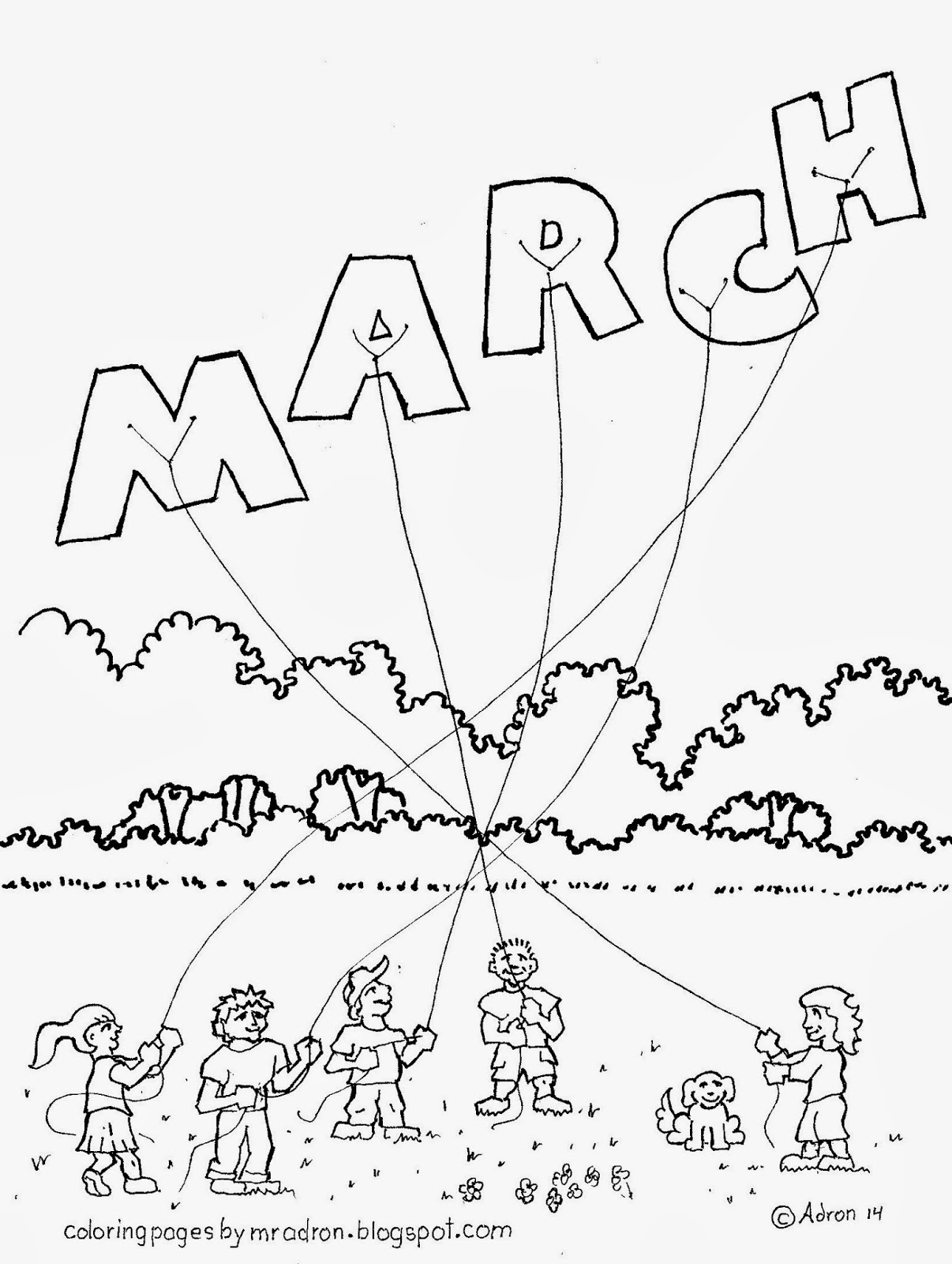 Coloring Pages For Kids By Mr Adron Month Of March Free Coloring Page For Kids
