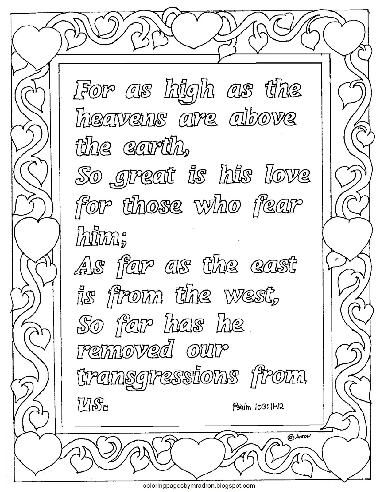 Psalm 103 Printable Coloring Page