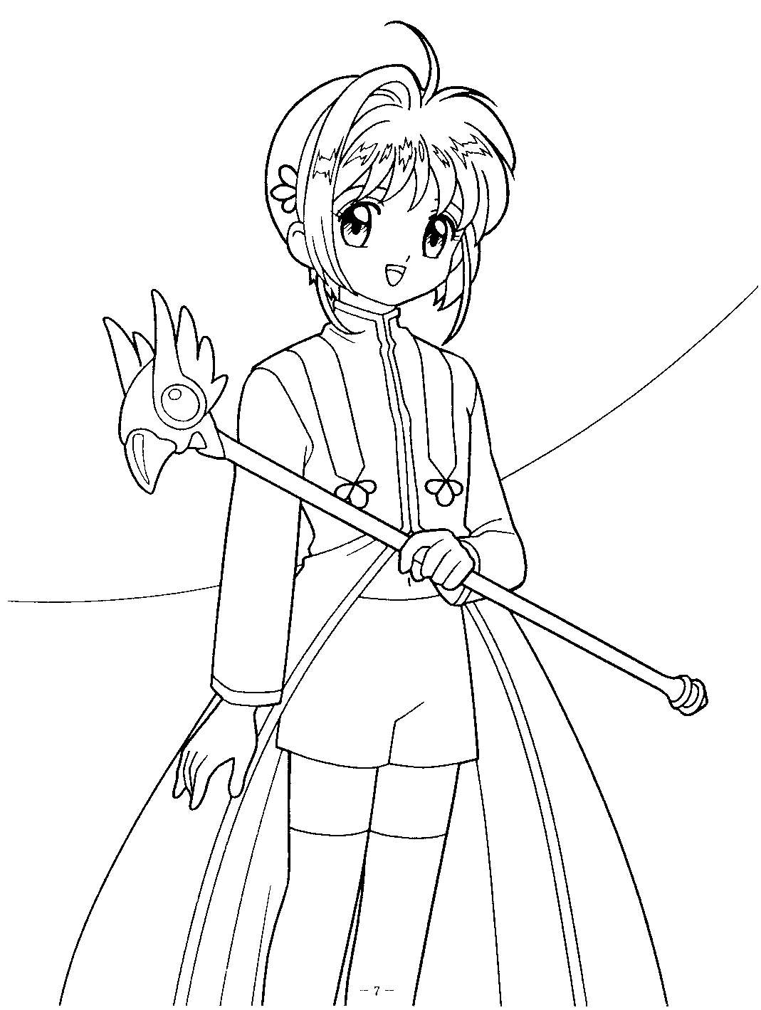 Cute Cardcaptors Coloring Pages Free Printable Coloring Pages