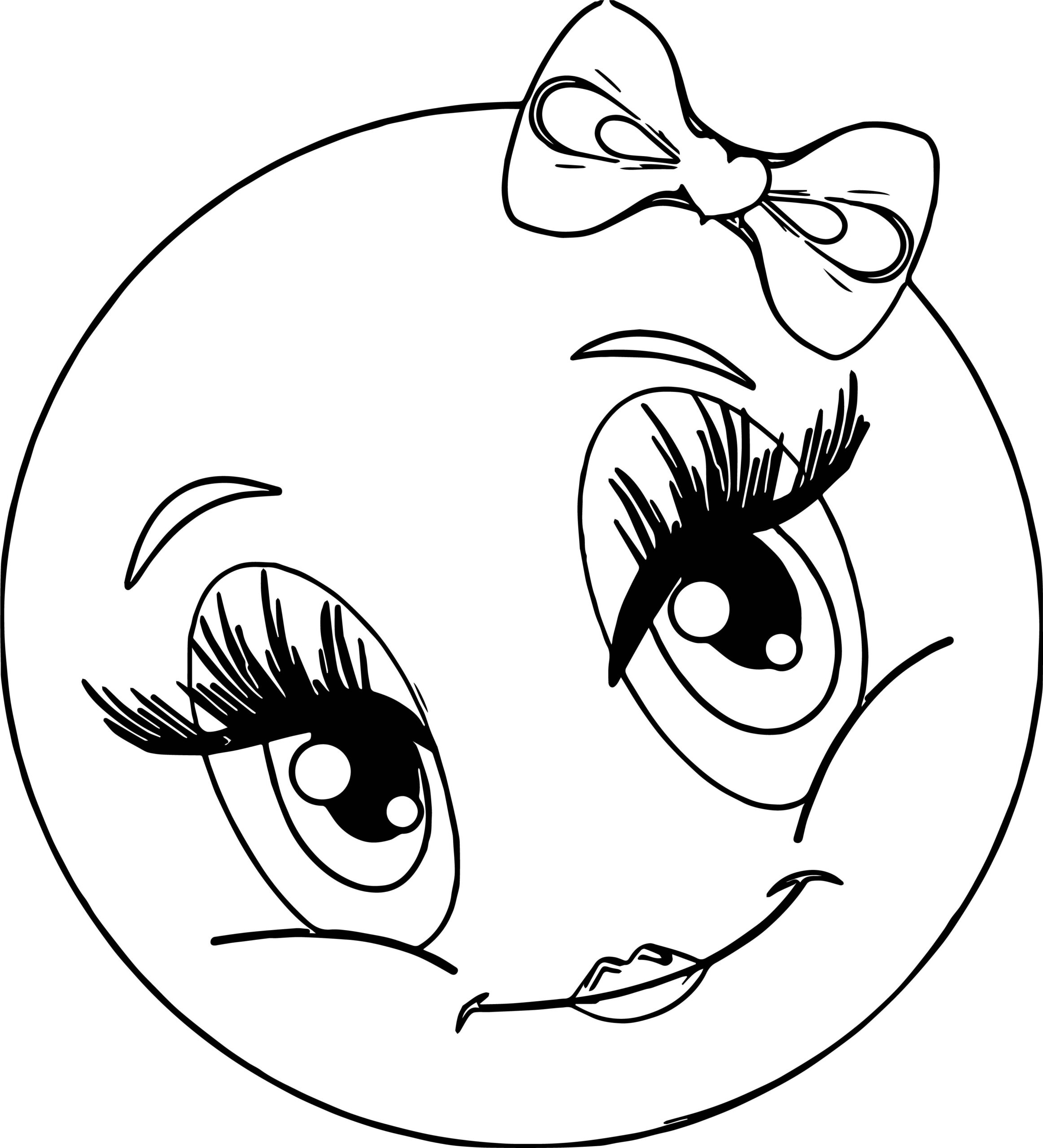 Cute Girl Smiley Faces Coloring Page Wecoloringpage