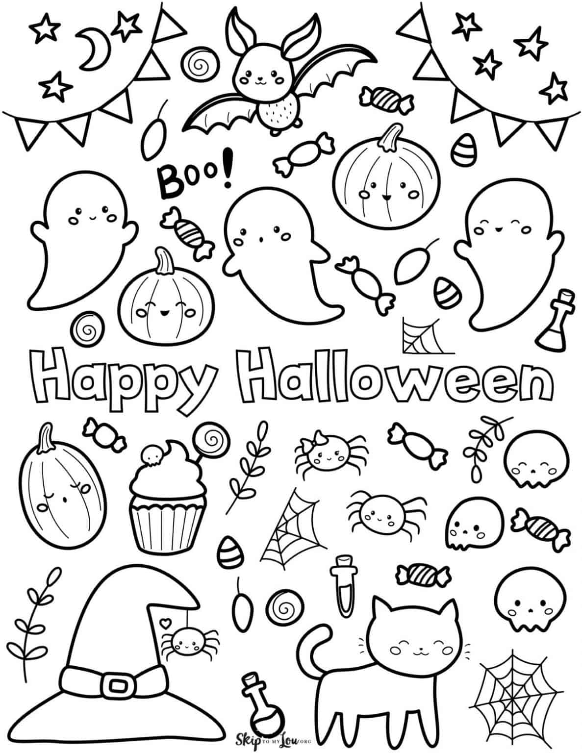 Cute Halloween Coloring Pages To Print And Color Skip To My Lou