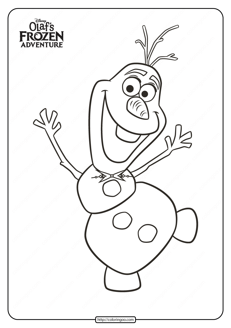 Printable Olaf Coloring Pages