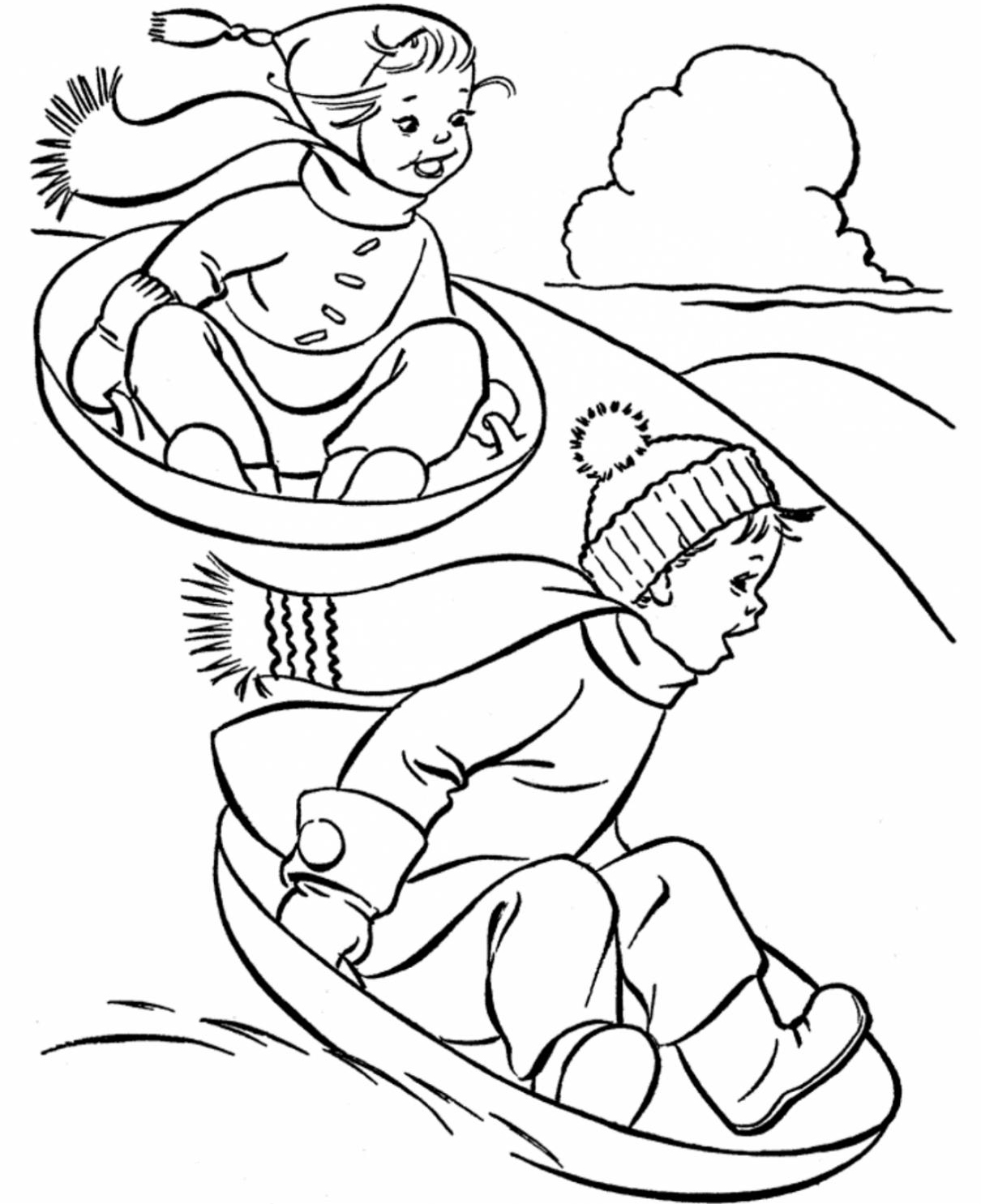 Printable Dog Sled Coloring Pages