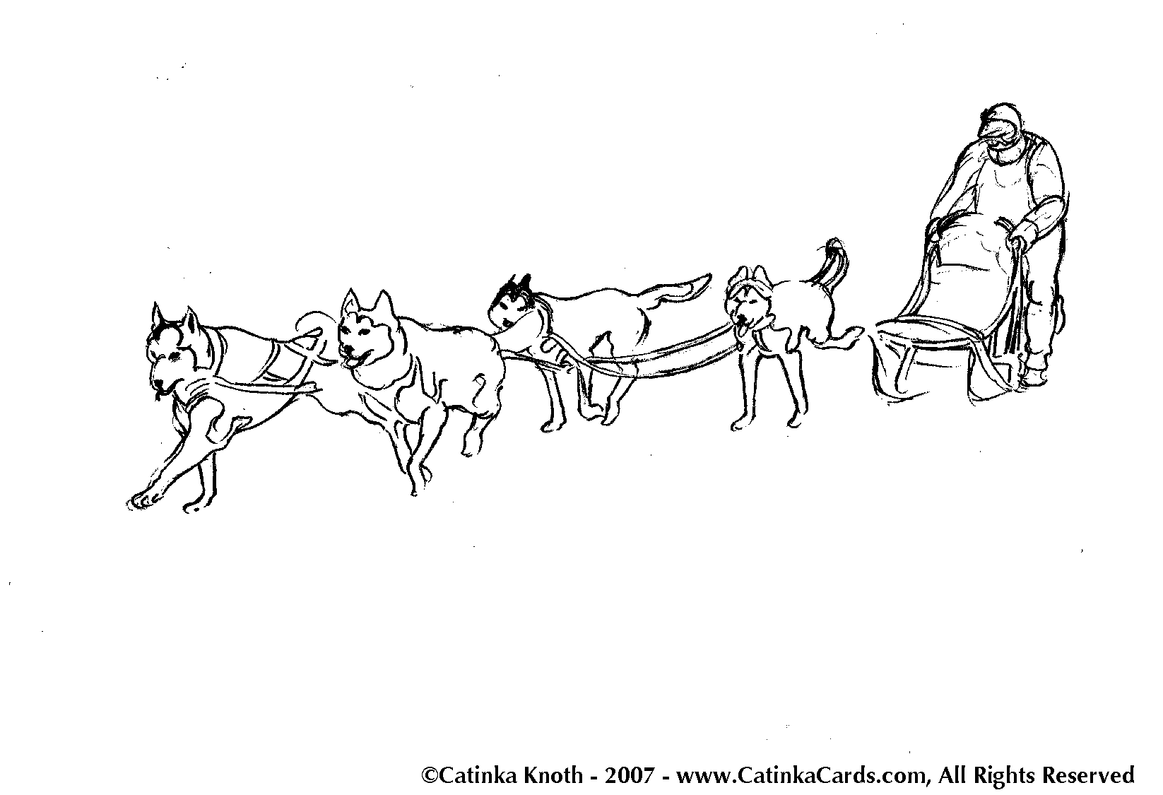 Dog Sled Transportation Free Printable Coloring Pages
