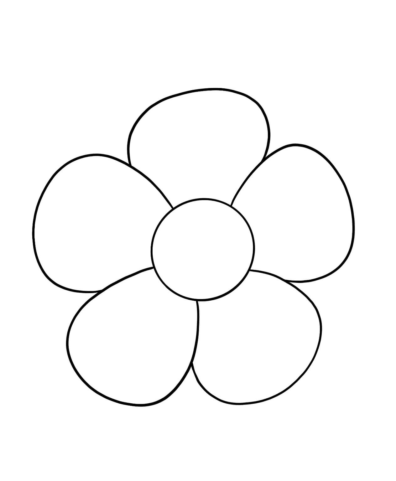 Easy Flower Coloring Page Download Print Or Color Online For Free