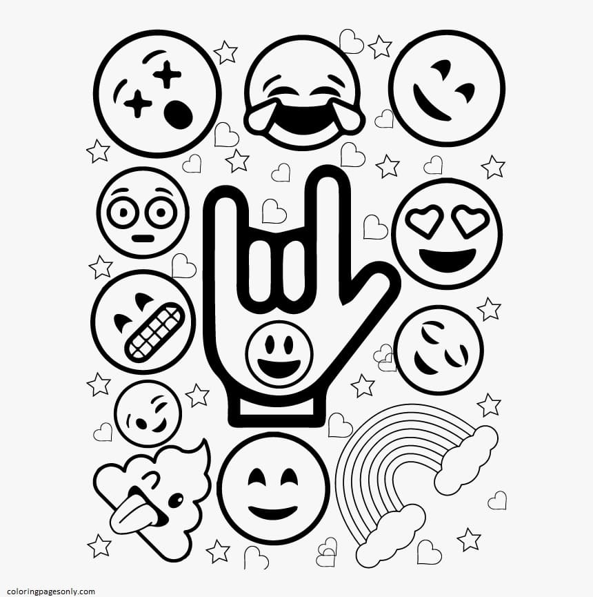 Emoji Coloring Pages Free Printable Emoji Coloring Pages