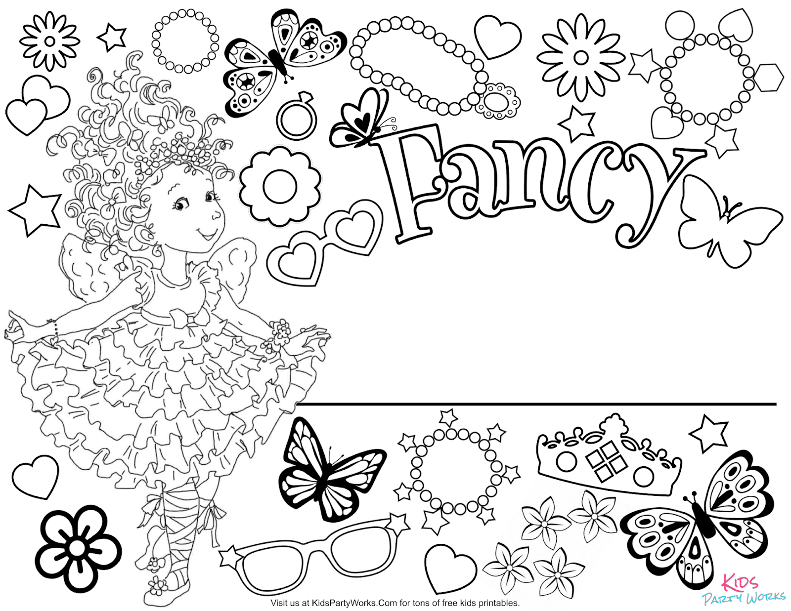 Fancy Nancy Coloring Pages Printable