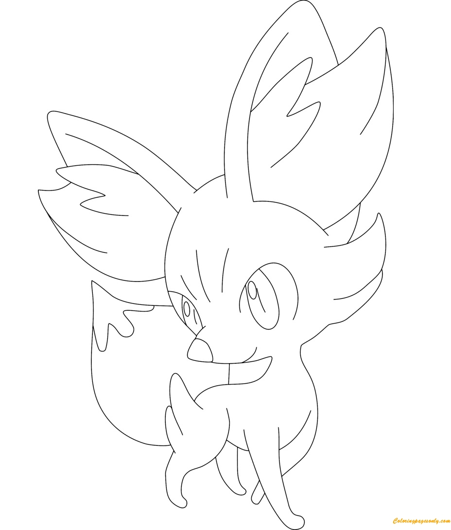 Fennekin Pokemon Coloring Page Free Printable Coloring Pages