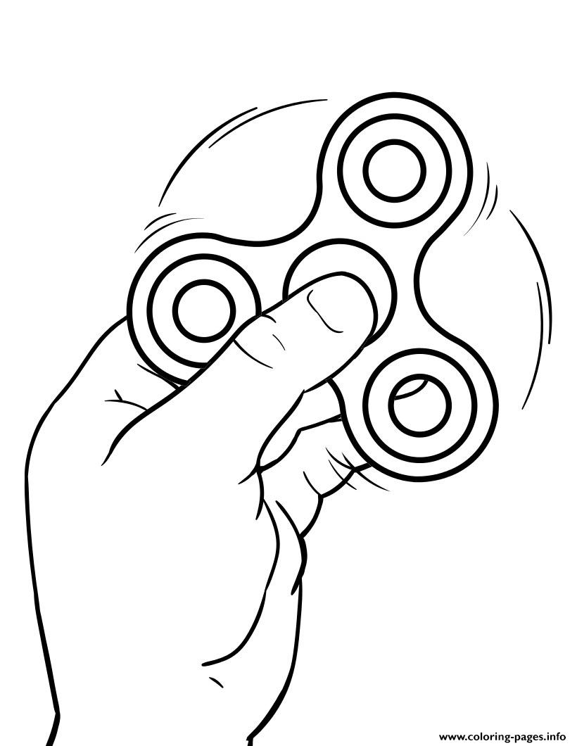 Fidget Spinner With Hand Coloring Page Printable