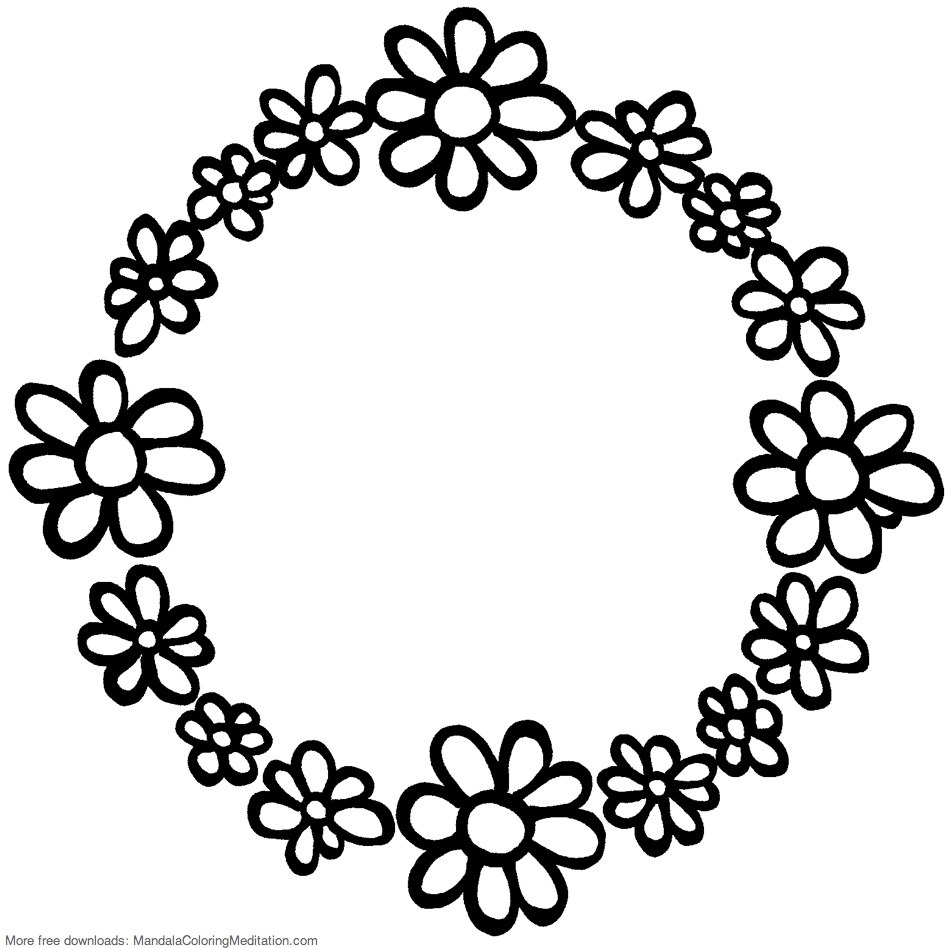 Circle Flower Coloring Pages Printable