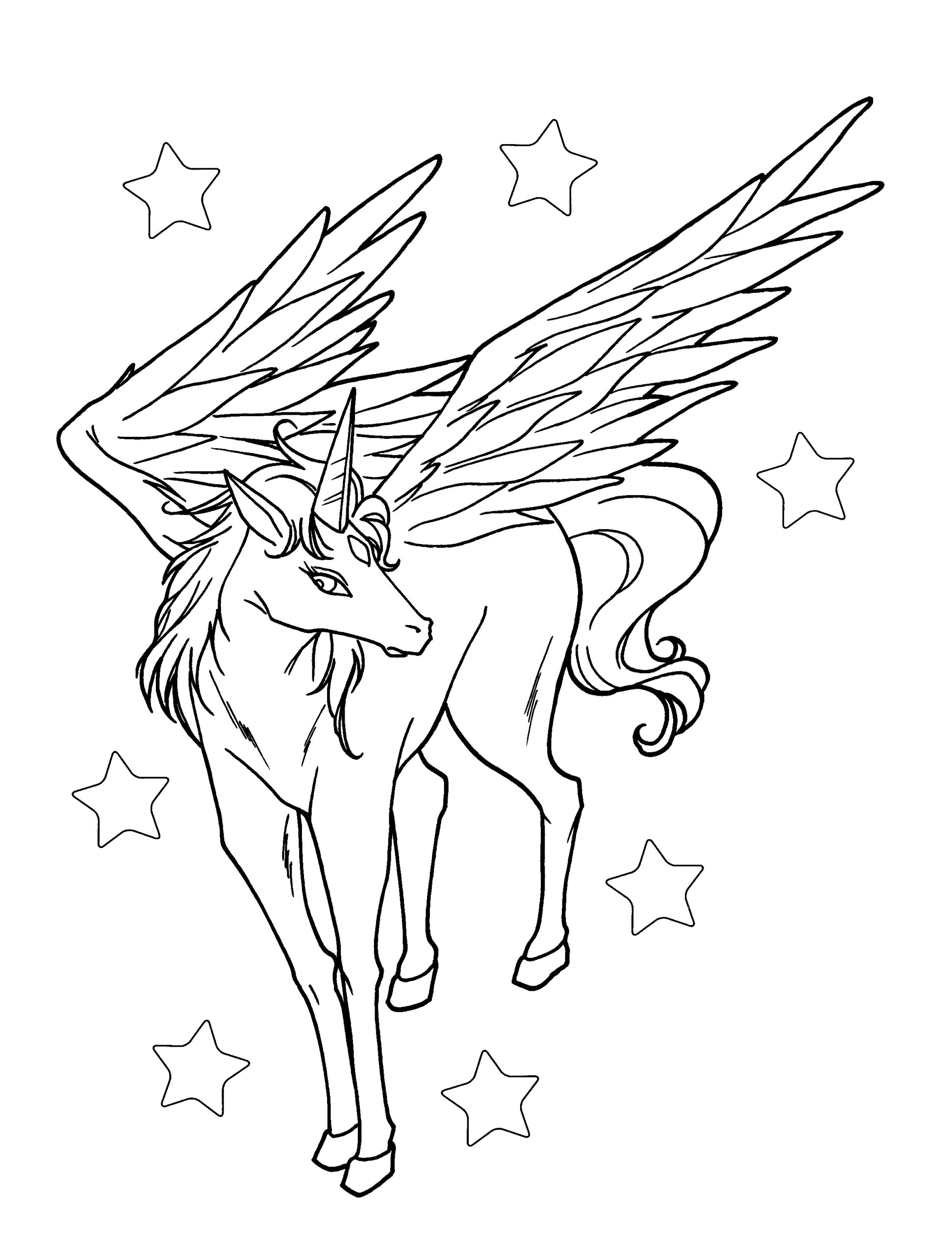 Flying Unicorn Coloring Pages At GetDrawings Free Download