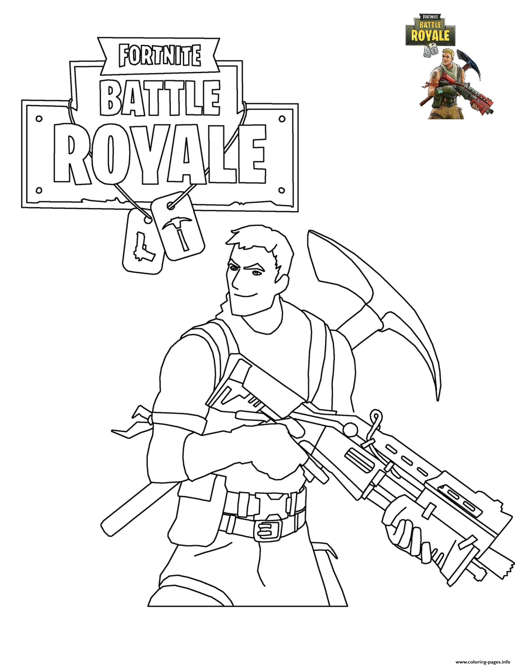 Fortnite Battle Royale Coloring Page Printable